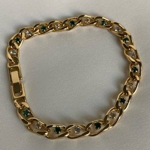 New Vanessa Mooney gold emerald tennis bracelet